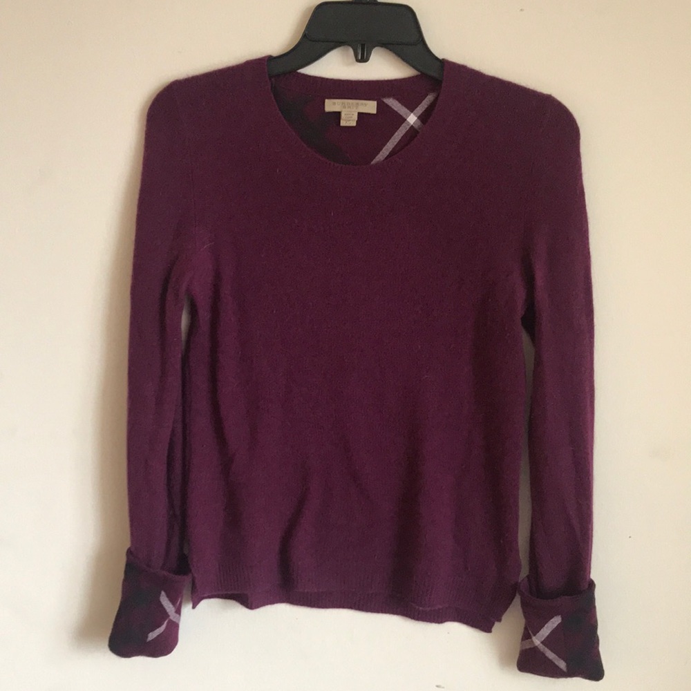 Burberry XS 100% cashmere purple sweater.